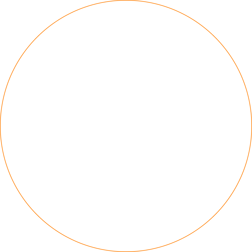 Orange circle on a white background.