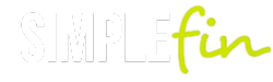 The word simplefin is written in green on a white background.