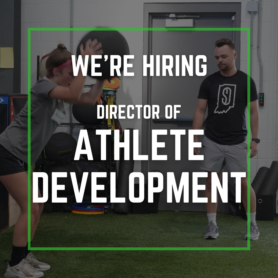 A poster that says we 're hiring director of athlete development