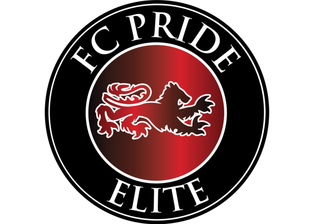 A logo for fc pride elite with a lion in the center