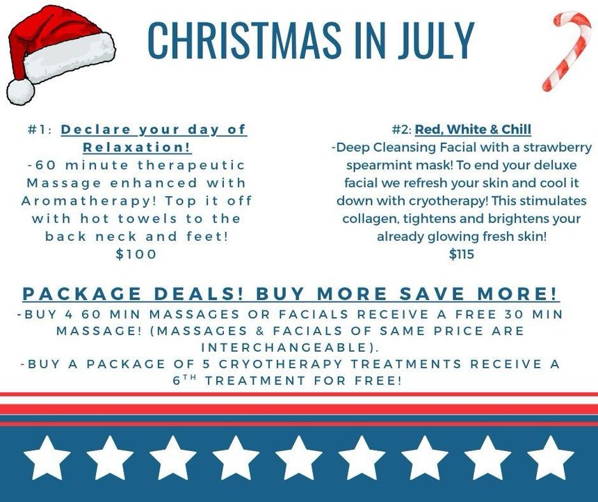 TLC Massage - Christmas in July Specials Flyer