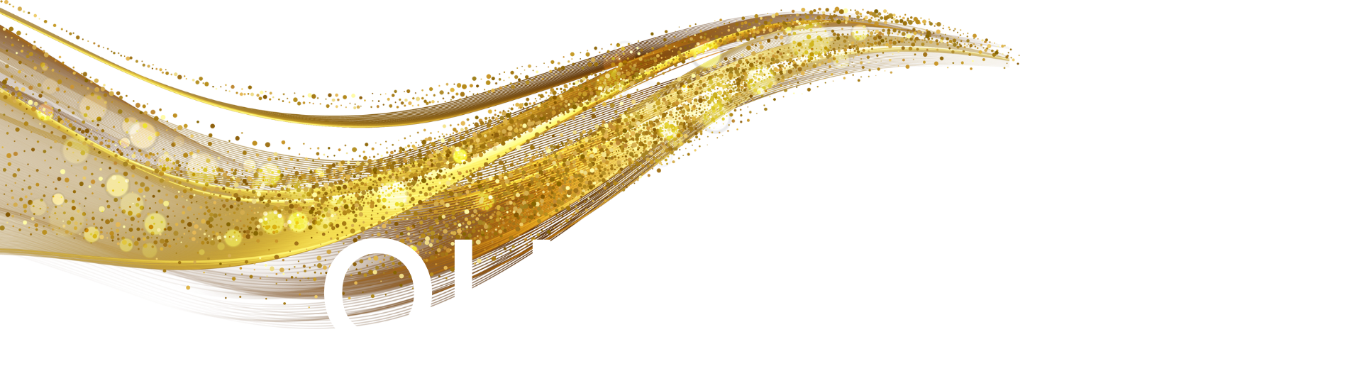 Our Team text with unique sparkly golden swirl graphic in the background