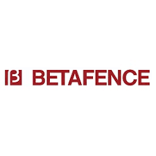 Il logo betafence è rosso su sfondo bianco.