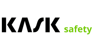 Il logo della sicurezza Kask è nero e verde su sfondo bianco.