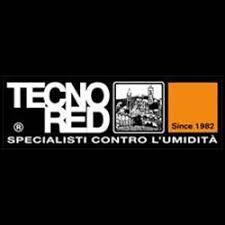 Un logo nero e arancione per un'azienda chiamata Tecno Red.