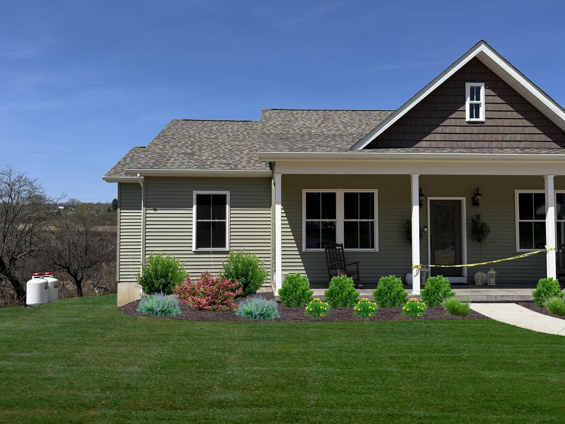A 3D Landscape design that respects the vision, lifestyle and natural beauty of this new homeowners outdoor curb appeal.