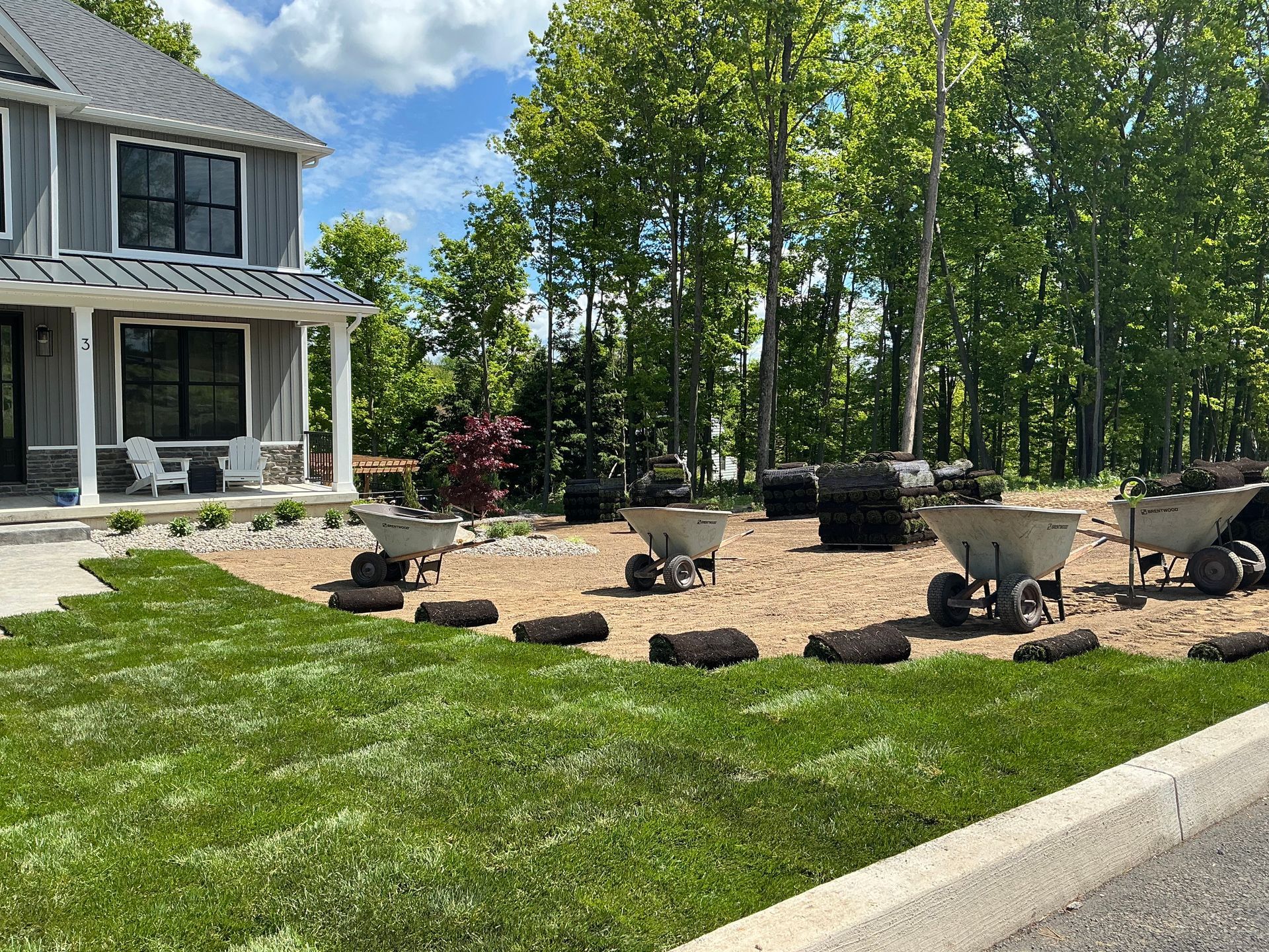 Full Yard Installation using sod.