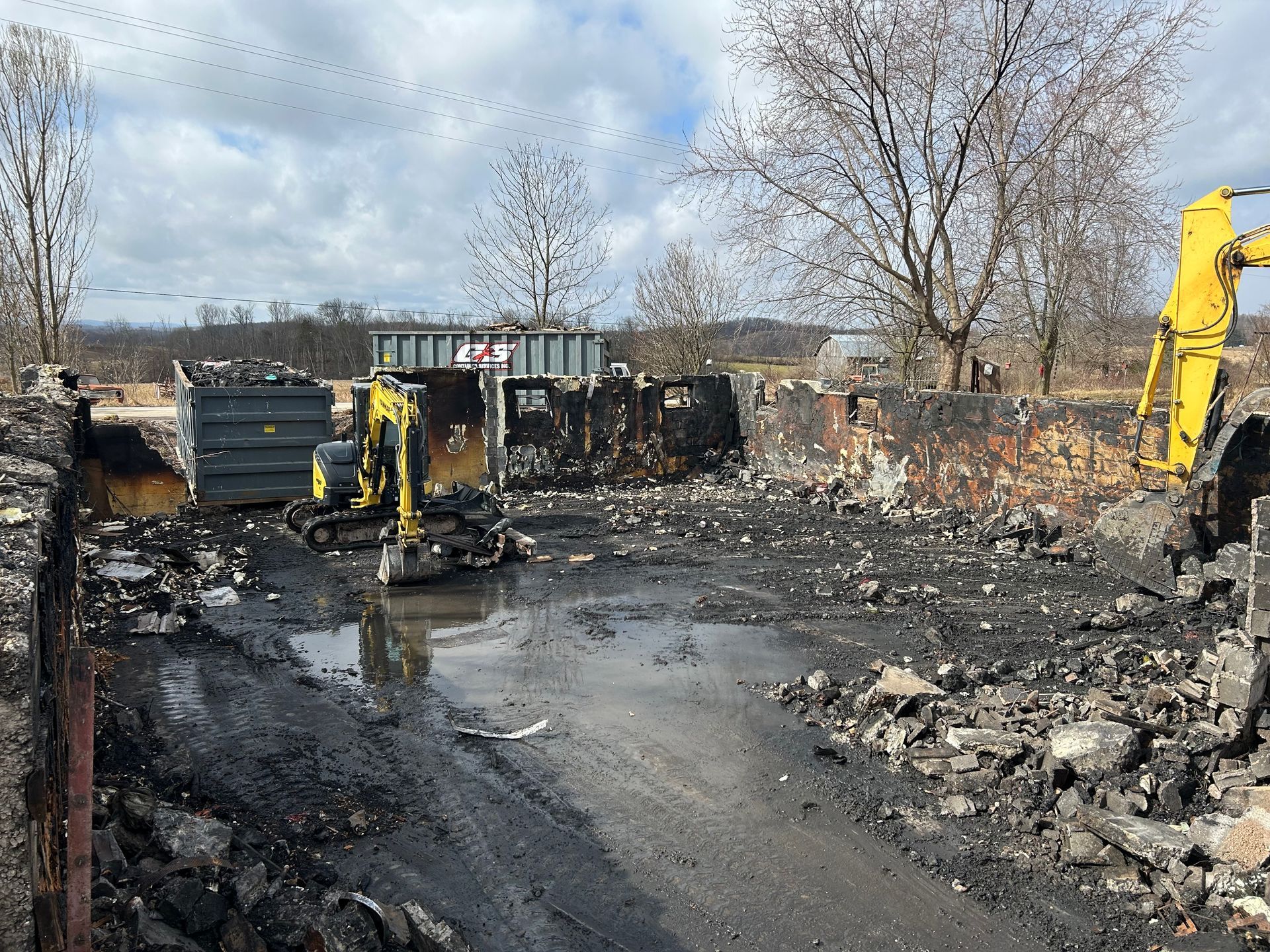 A residential demolition site.