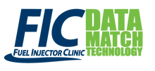 A logo for fic data match fuel injector clinic technology