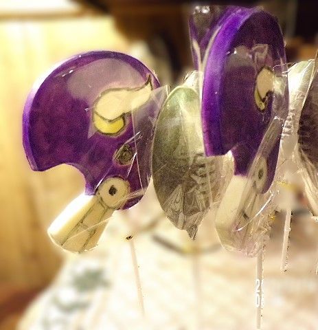 Minnesota Viking Chocolate helmet and football lollypops.