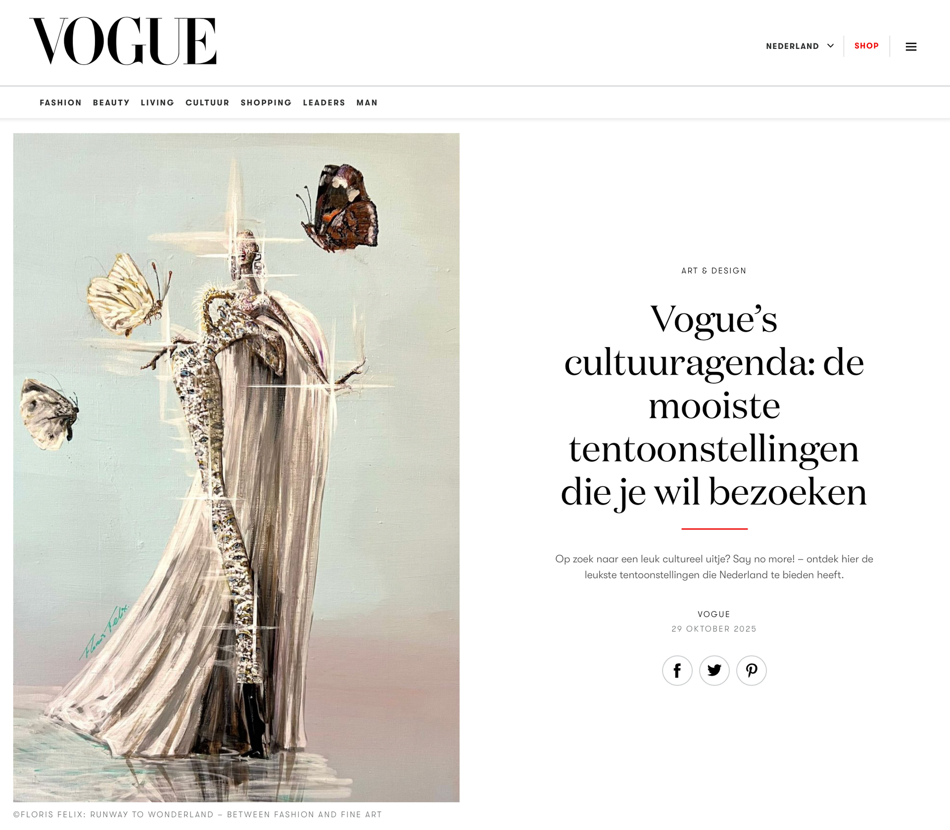 VOGUE: Runway to Wonderland - soloshow Floris Felix - I Love Illustration Gallery Amsterdam
