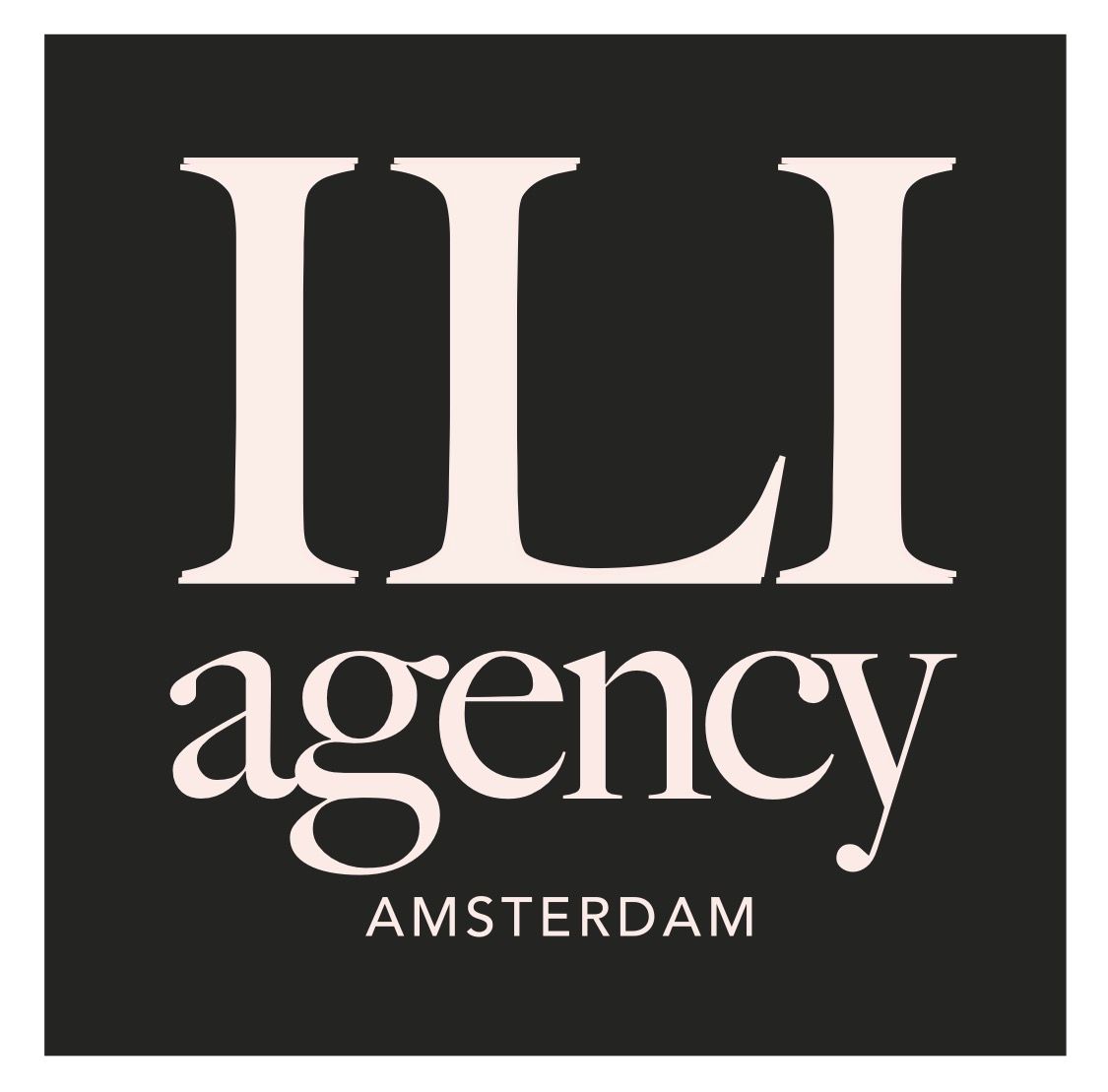 Black square logo with 