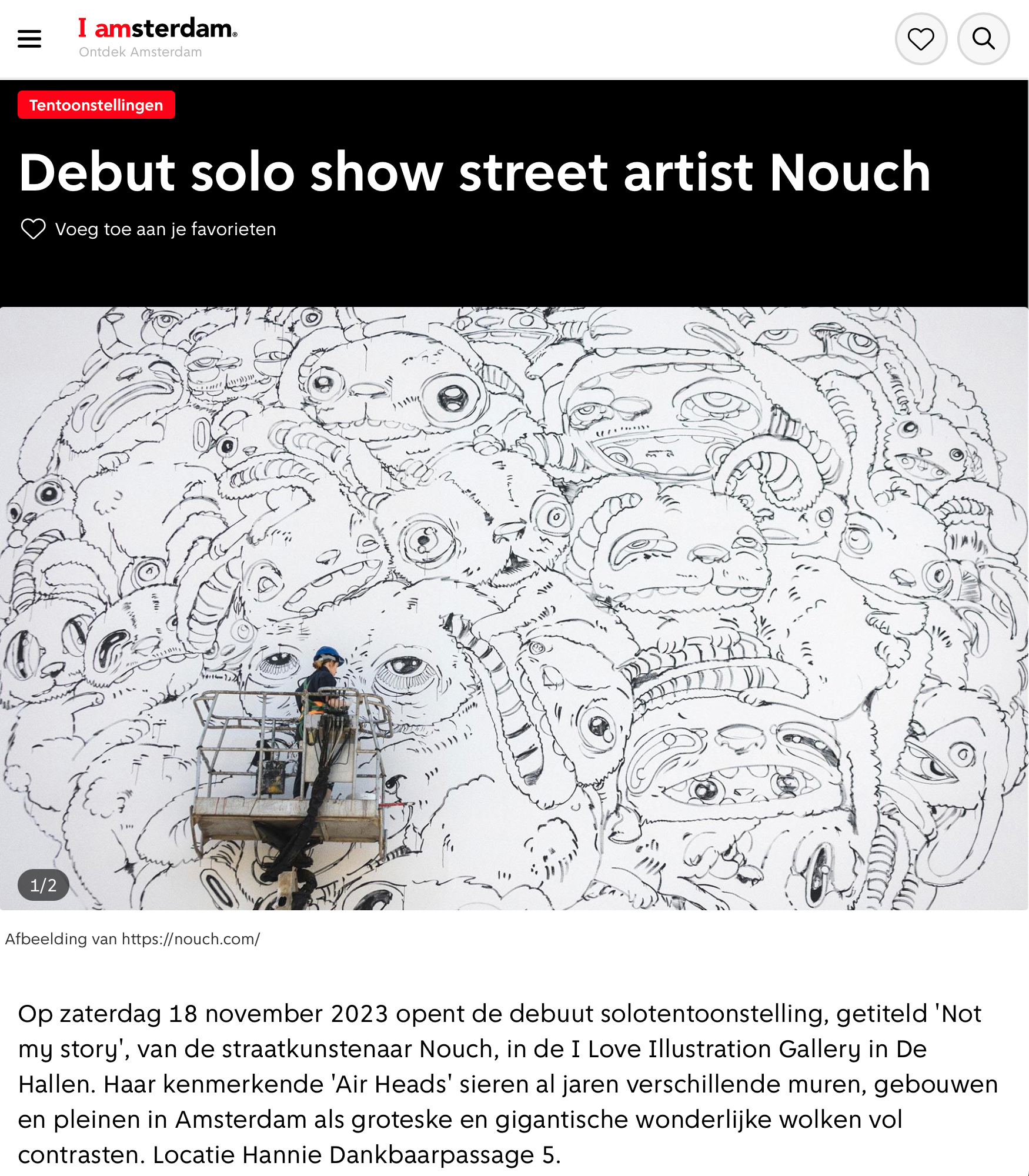 soloshow street artist Nouch x I love illustration gallery Amsterdam