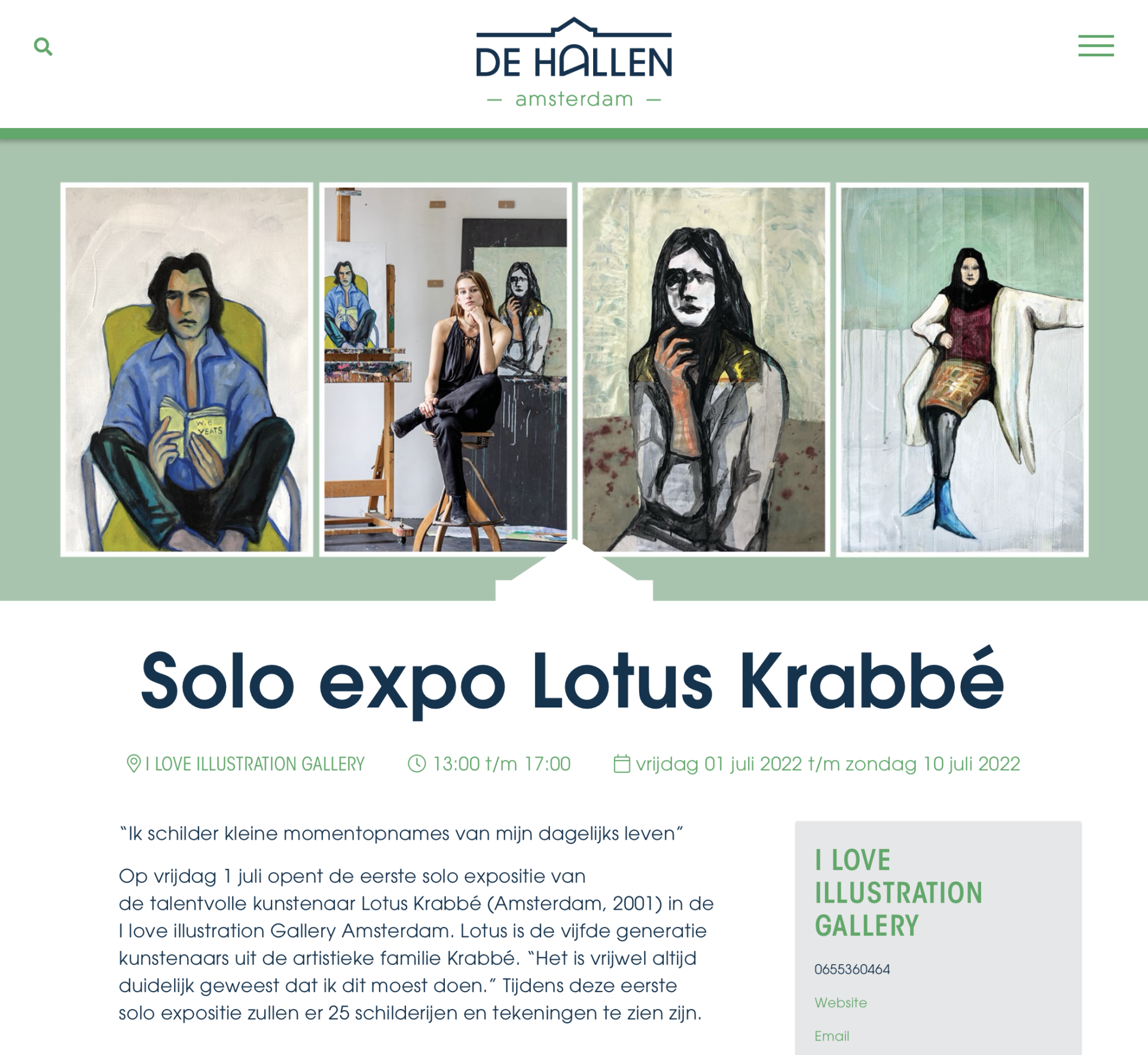 Solo expo Lotus Krabbé I love illustration gallery