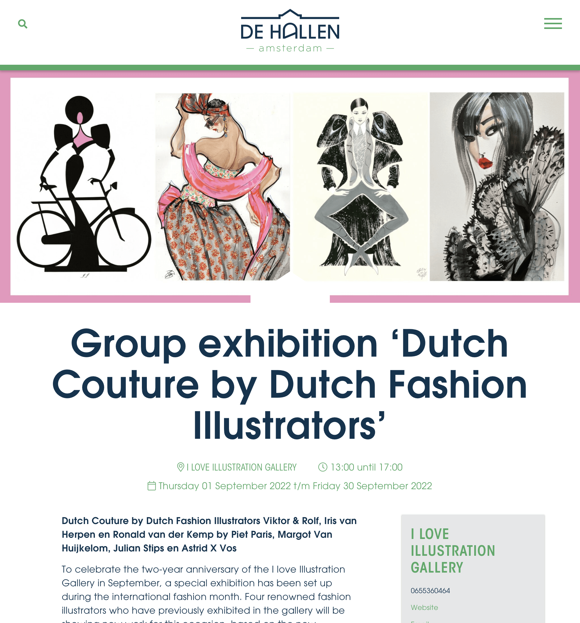 group exhibition Dutch Couture by Dutch fashion illustrators