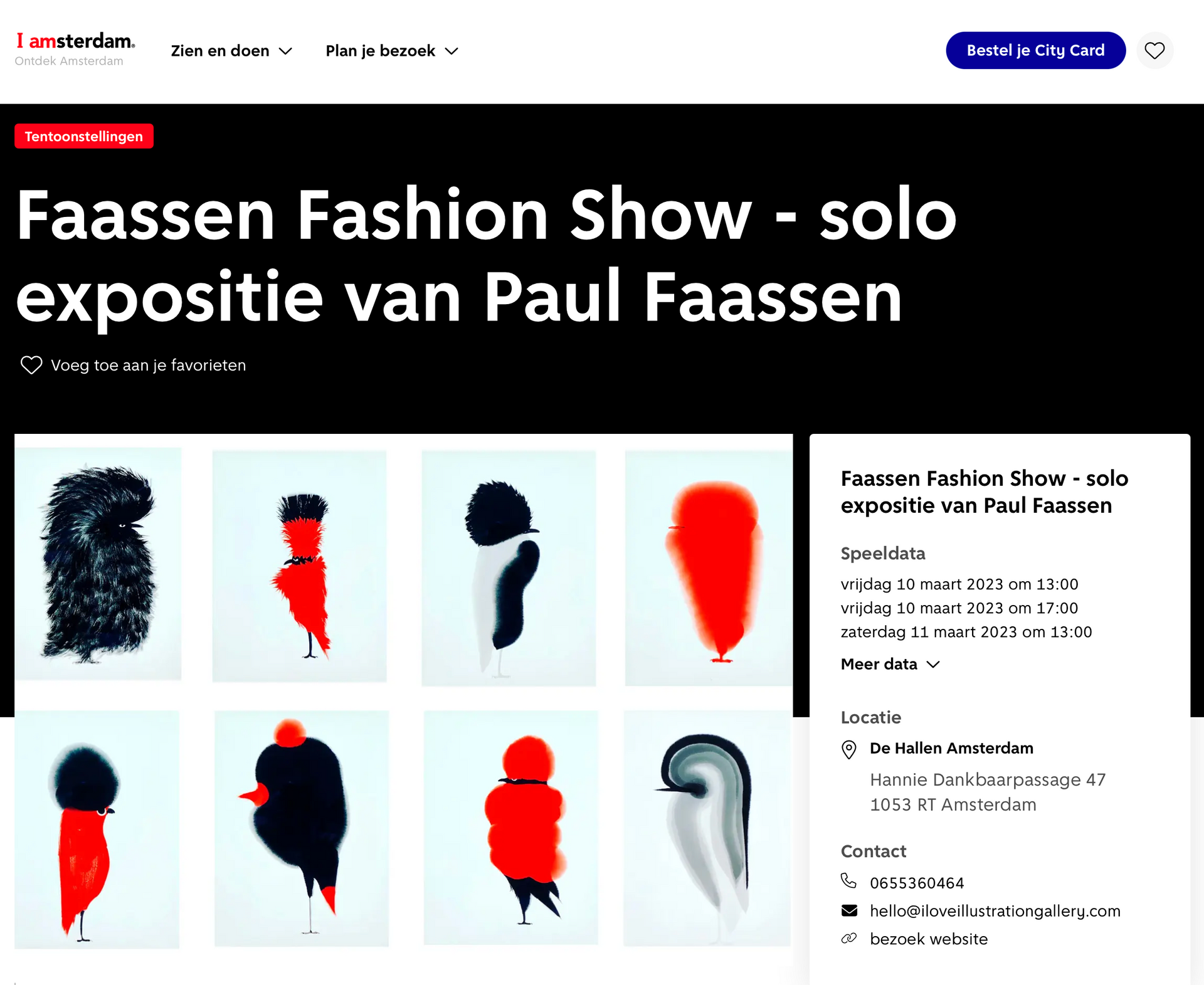 Faassen Fashion Show solo expo Paul Faassen I Love Illustration Gallery