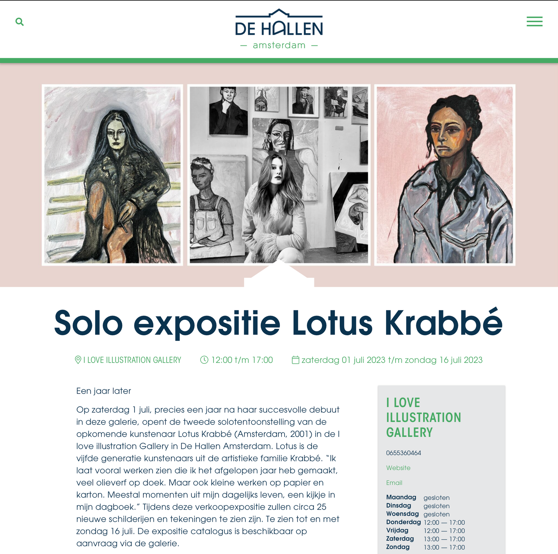 solo expo Lotus Krabbé - I love illustration gallery - de  Hallen Amsterdam