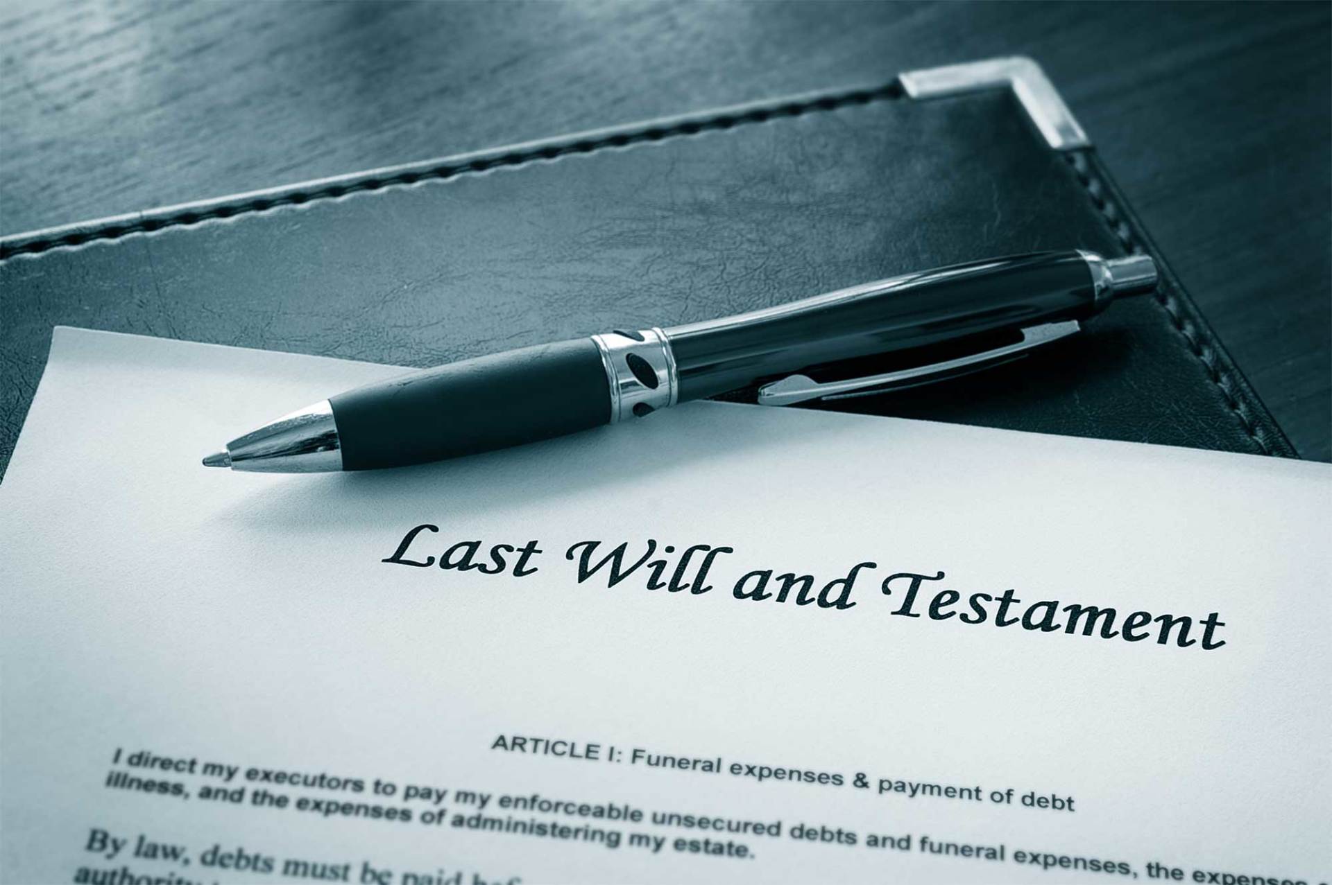 Last Will and Testament Document with Pen — Tarrant County, TX — David F. Pickering - Attorney at Law