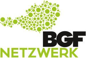Ein grün-schwarzes Logo für das bgf netzwerk
