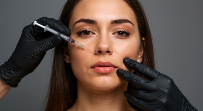 Das Gesicht einer Frau wird in verschiedenen Stadien des Alterns gezeigt.