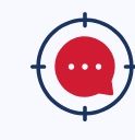 A red speech bubble is in the center of a target.