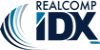The logo for realcomp idx is blue and white.