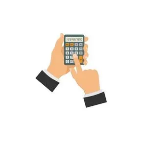 A person is holding a calculator in their hands.