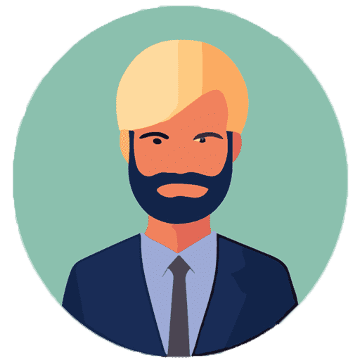 A man with a beard is wearing a suit and tie.