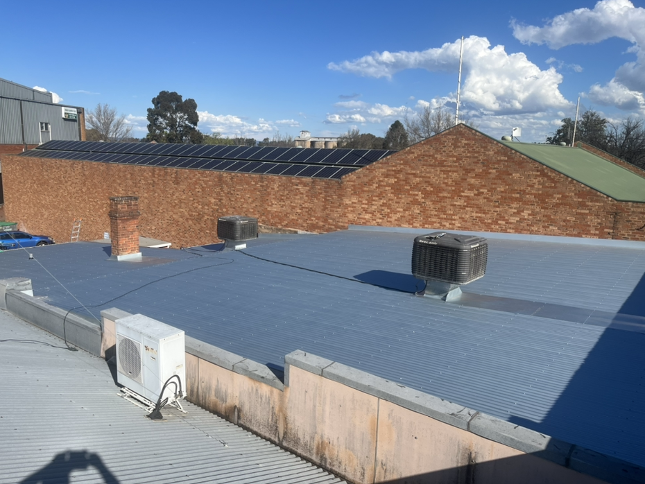 Metal Colourbond Roof in Blue-Gray Colour — Roofer in Orange, NSW