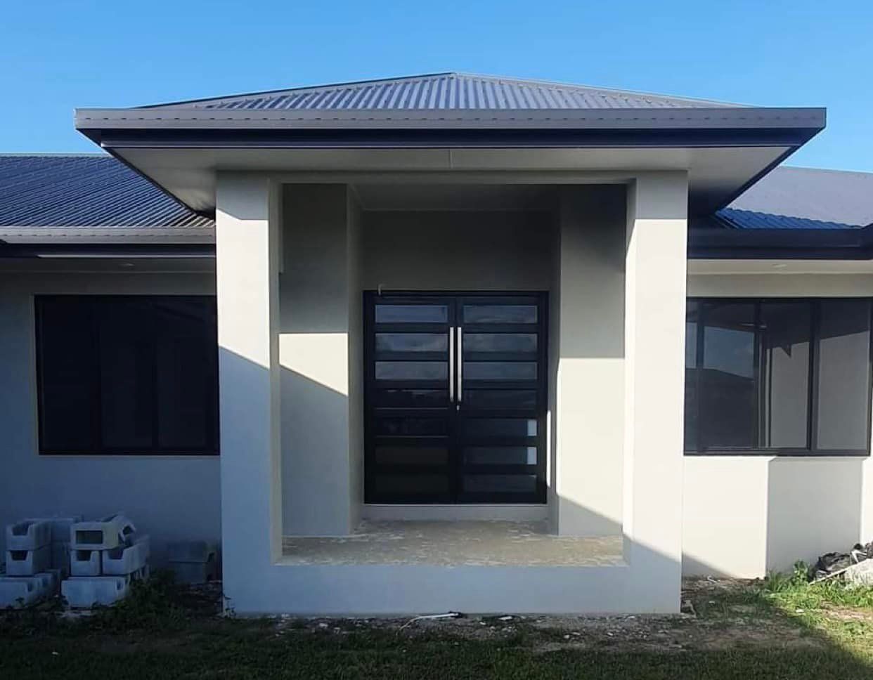New glass windows & double glass Front Door— Innisfail Glass & Aluminium In Tully, QLD