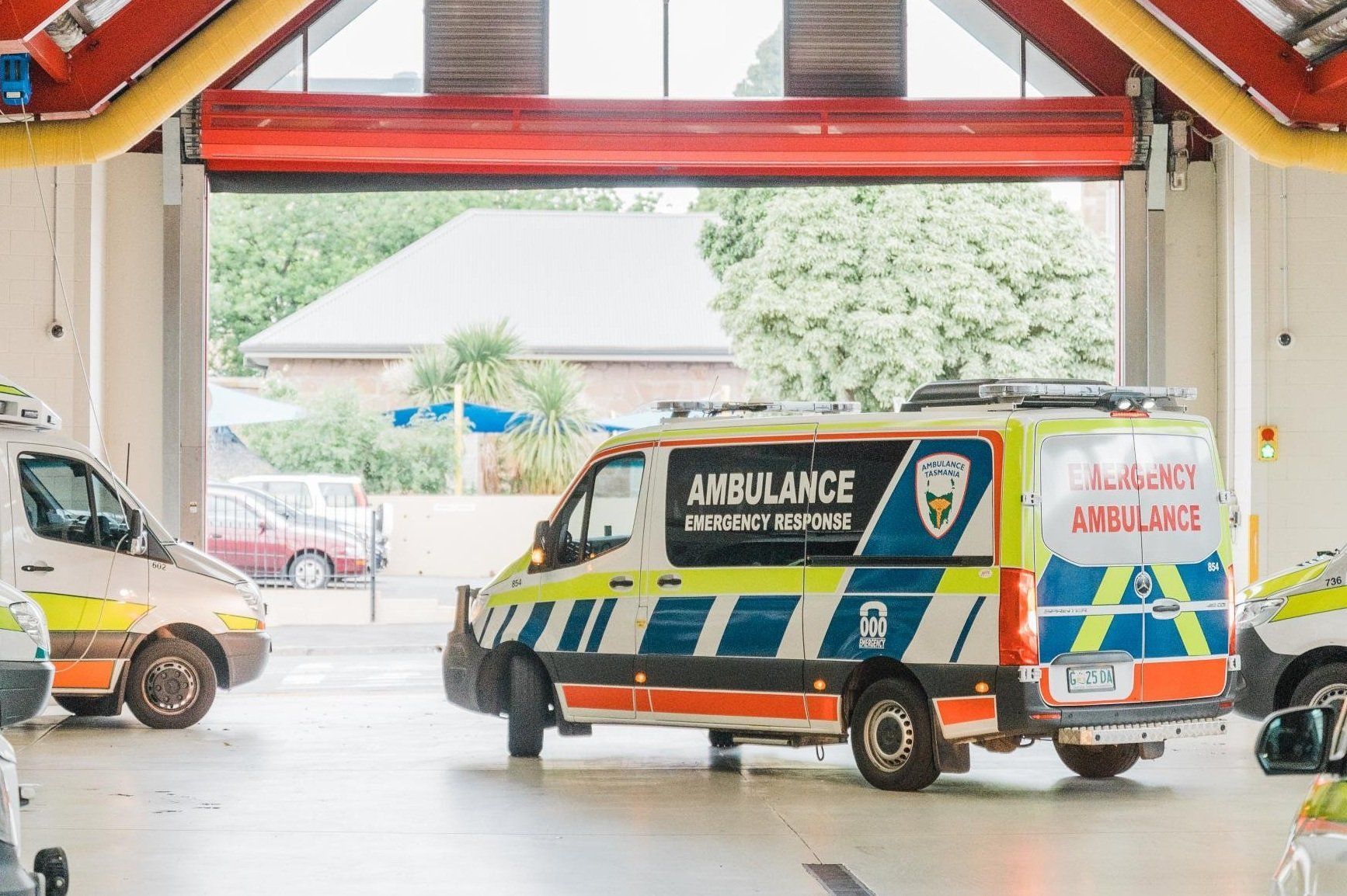 ambulance in the garage