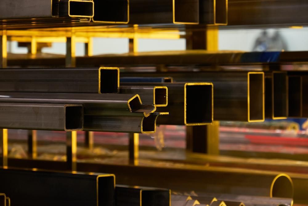 A Bunch of Metal Pipes Are Stacked on Top of Each Other on A Shelf  — BVN Landscape & Steel Supplies in  Nowra, NSW