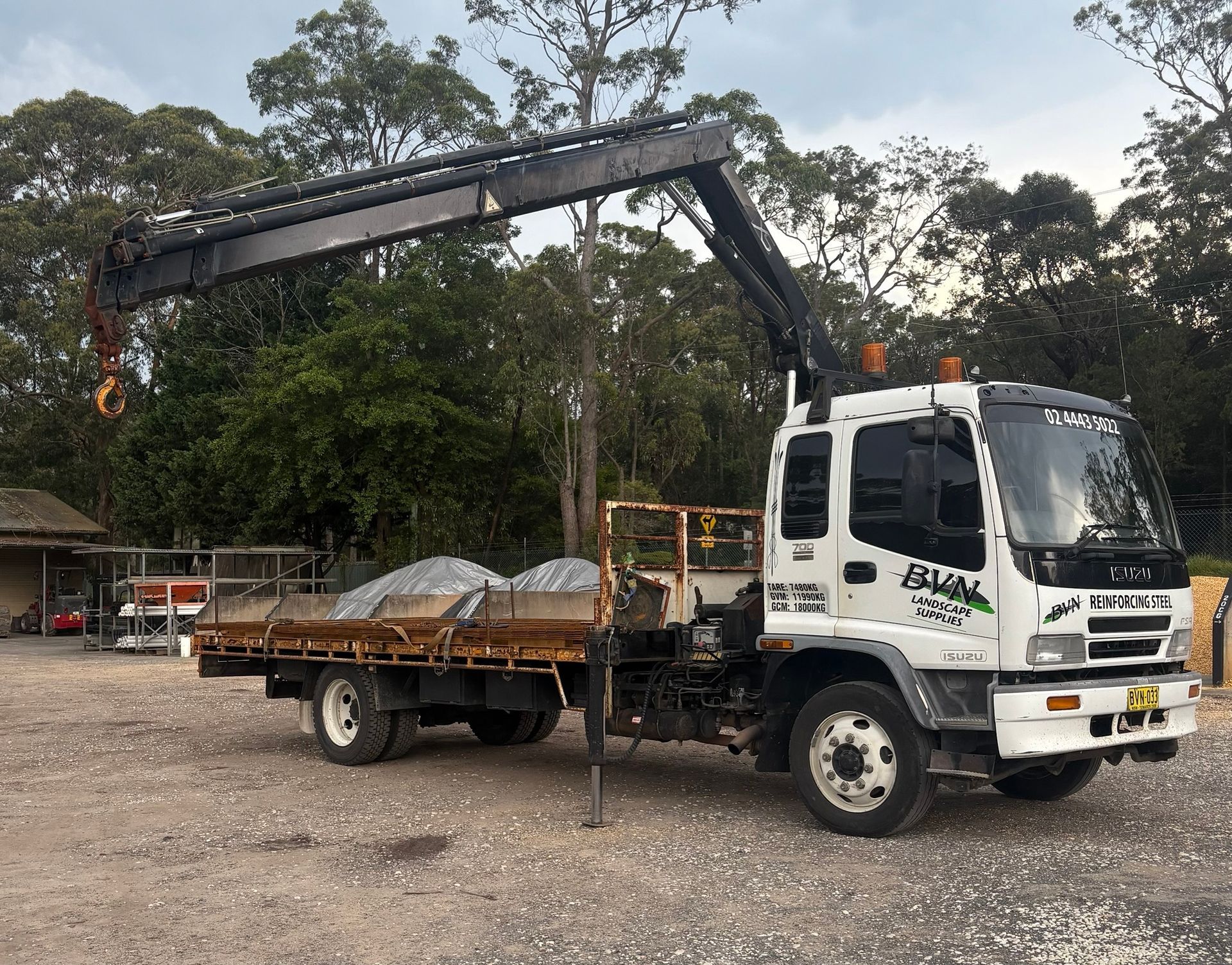 A Crane Truck — BVN Landscape & Steel Supplies in St Georges Basin, NSW