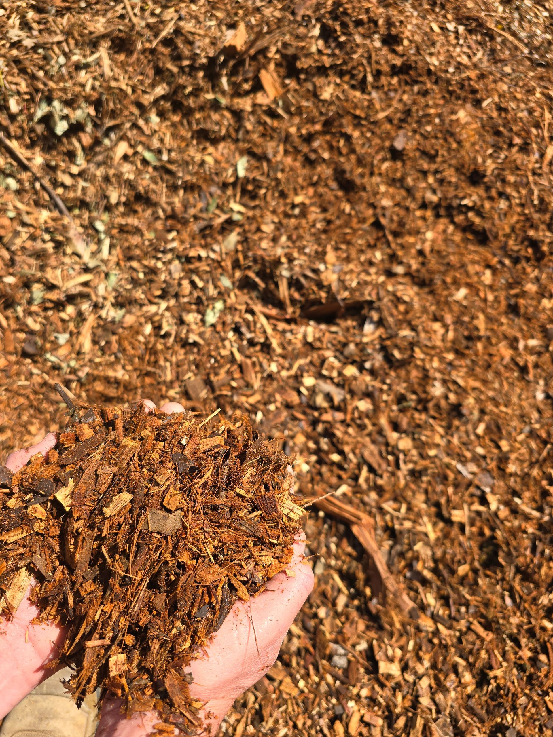 Pile of Brown Mulch — BVN Landscape & Steel Supplies in St Georges Basin, NSW