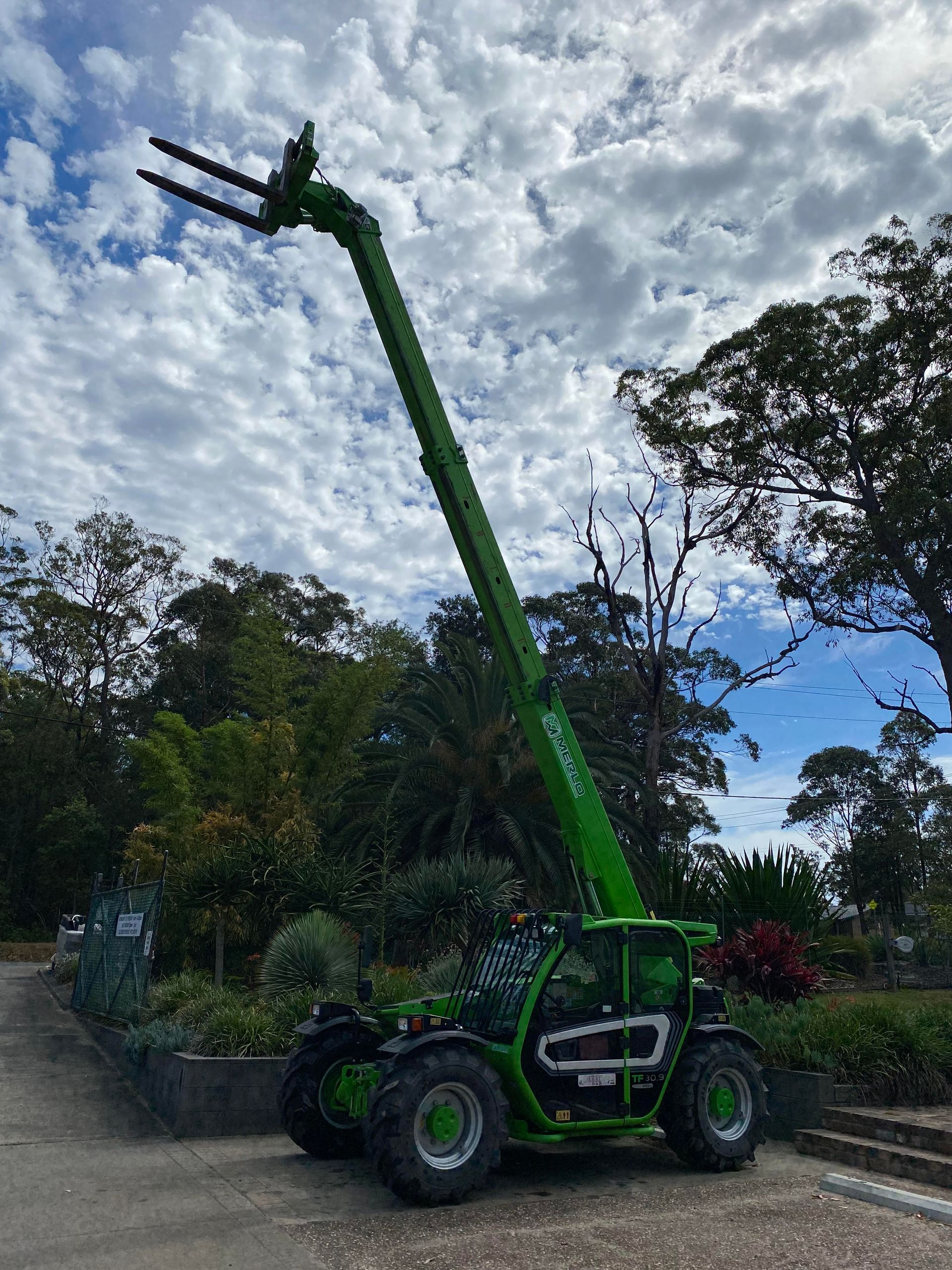 Green Telehandler — BVN Landscape & Steel Supplies in St Georges Basin, NSW