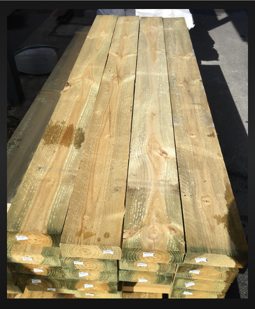 A Pile Of Treated Pine Stacked Together — BVN Landscape & Steel Supplies in St Georges Basin, NSW