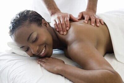 Black Woman Get Back Massage — Gentle Massage in San Diego, CA