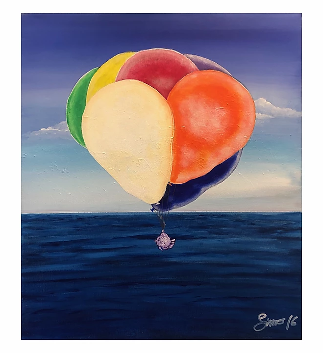 VOLO SICURO Acrilico su tela 70x60