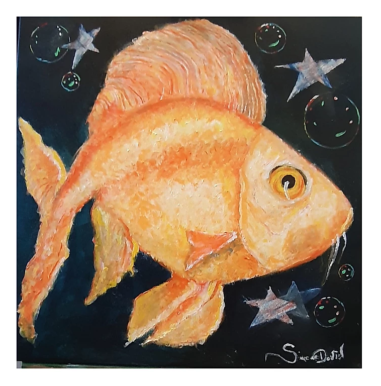 RED FISH Acrilico su tela 50x50