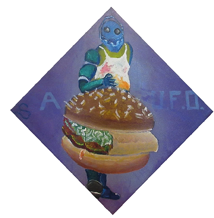 A-Ufo Acrilico su tela 30x30