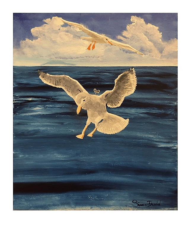 Gabbiani Acrilico su tela 50x60