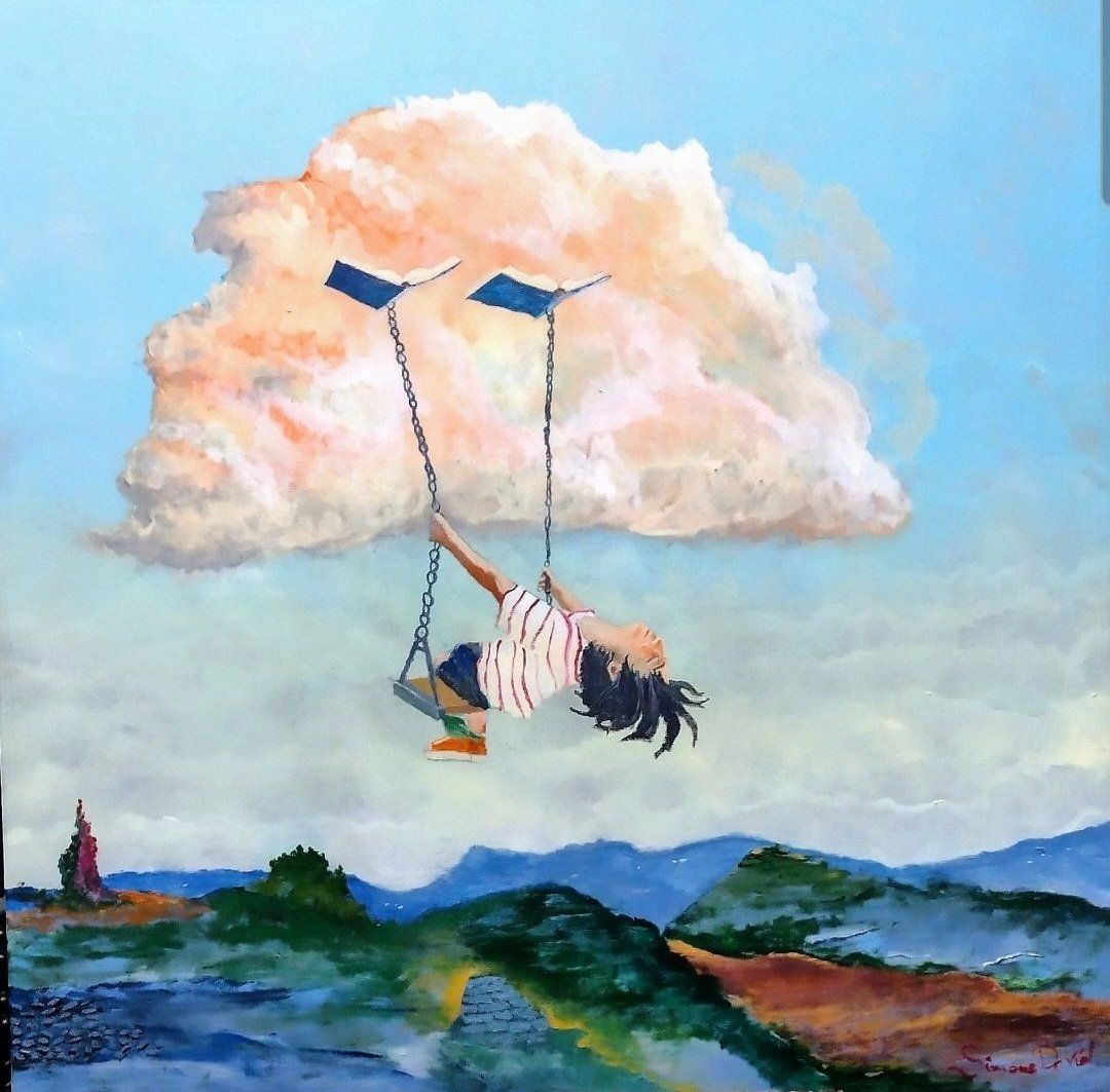 STORY BOOK Acrilico su tela 80x80