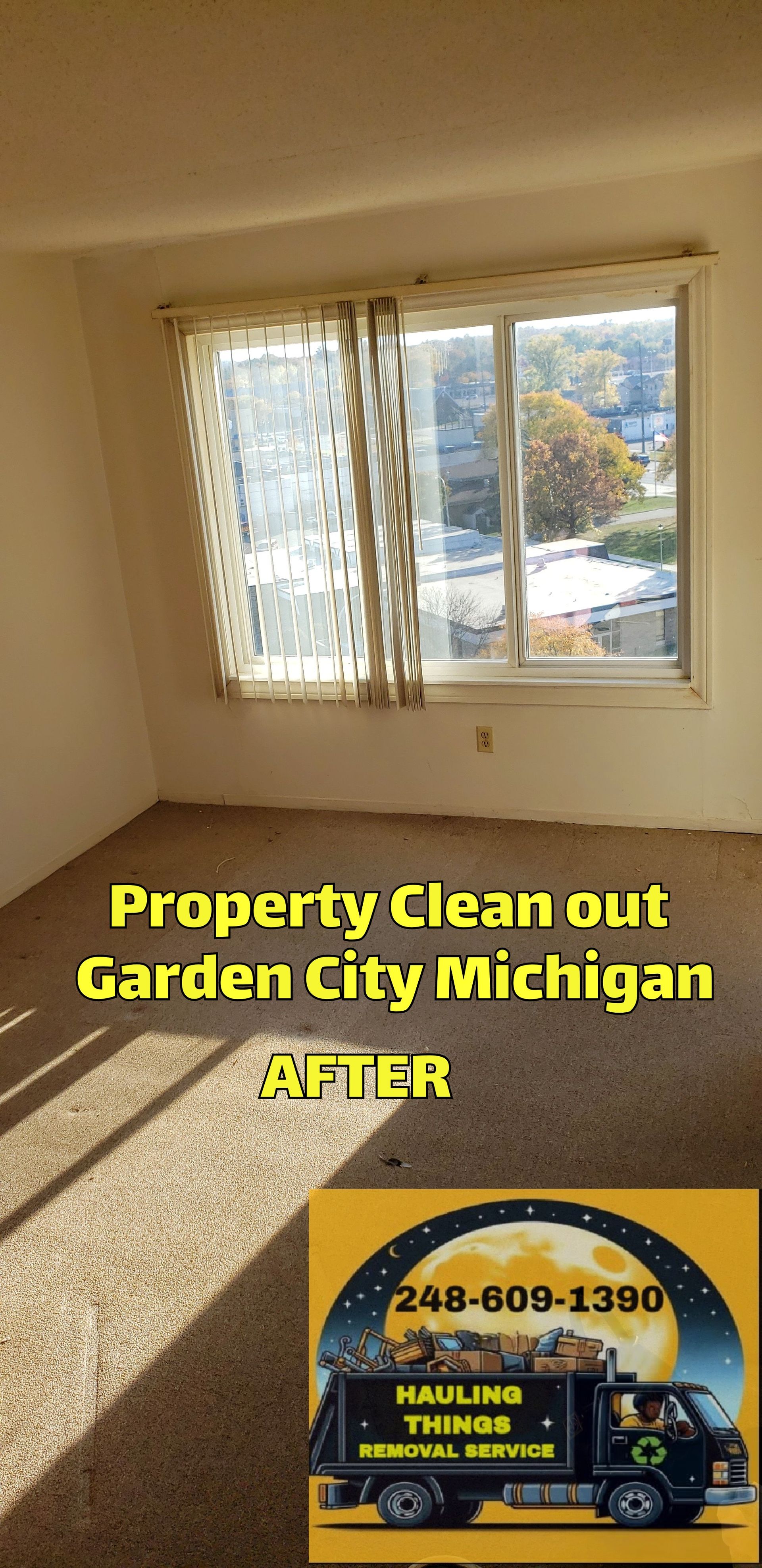 A room that has been cleaned out by a property clean-out company in garden city michigan.