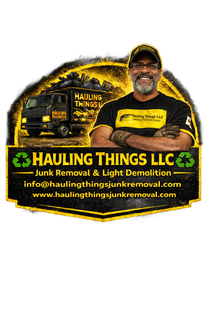 A hauling things removal service truck with a full moon in the background