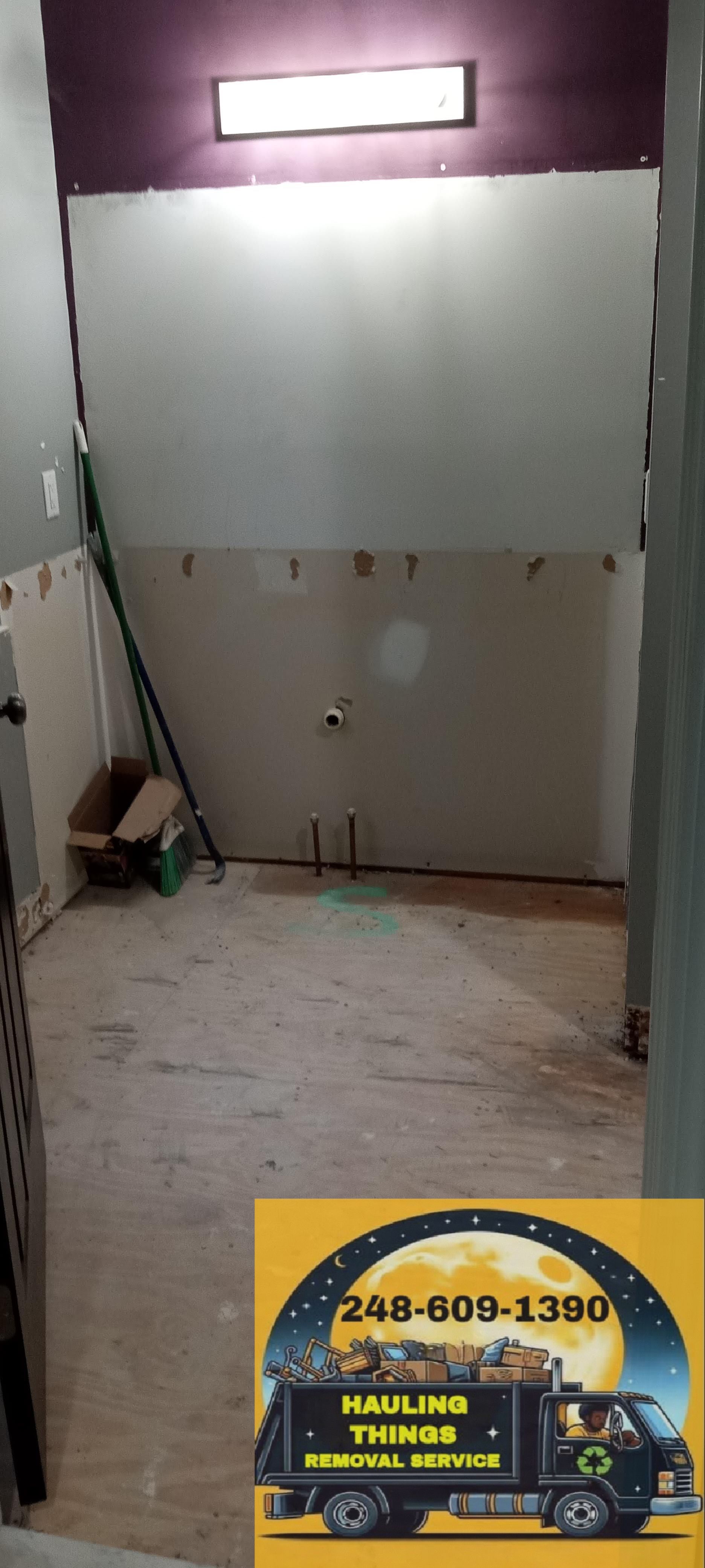 A picture of a room with a picture of a truck on it.