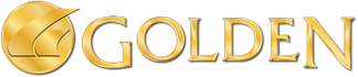 The word golden is written in gold letters on a white background.