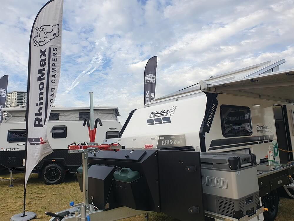 A Bike Rack Is Attached On The Back Of A Trailer — Lake Macquarie Caravan Repairs In Singleton, NSW
