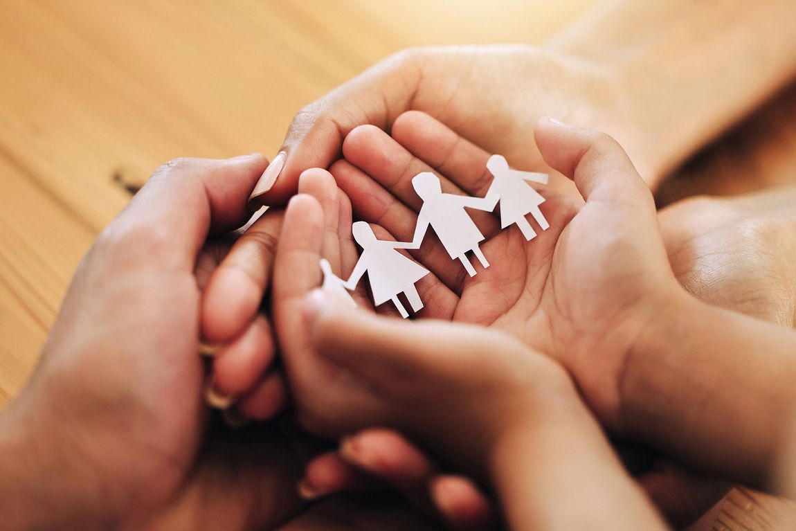 Holding Hands With Family Paper Cut