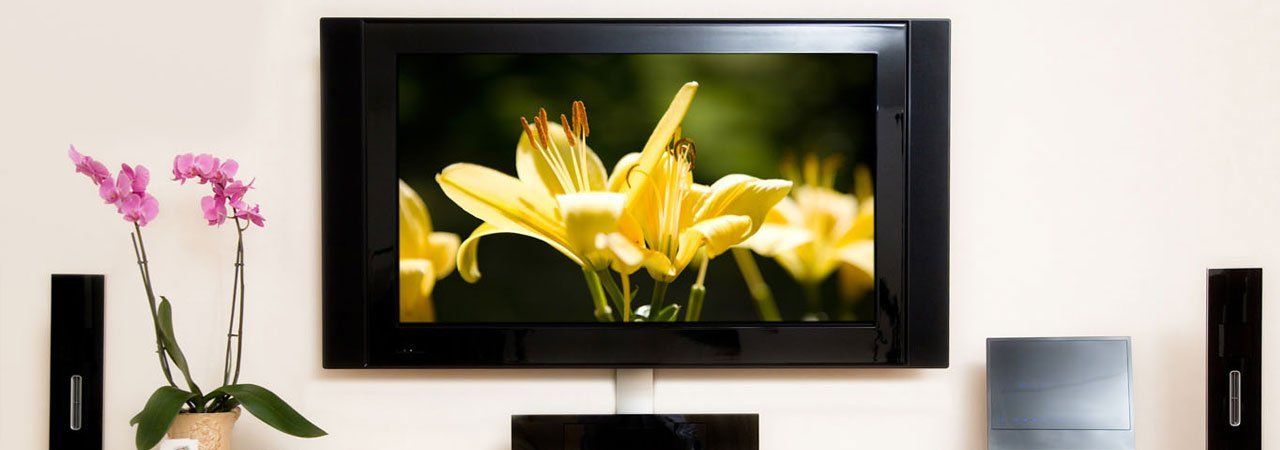 wall-mounted TV at home