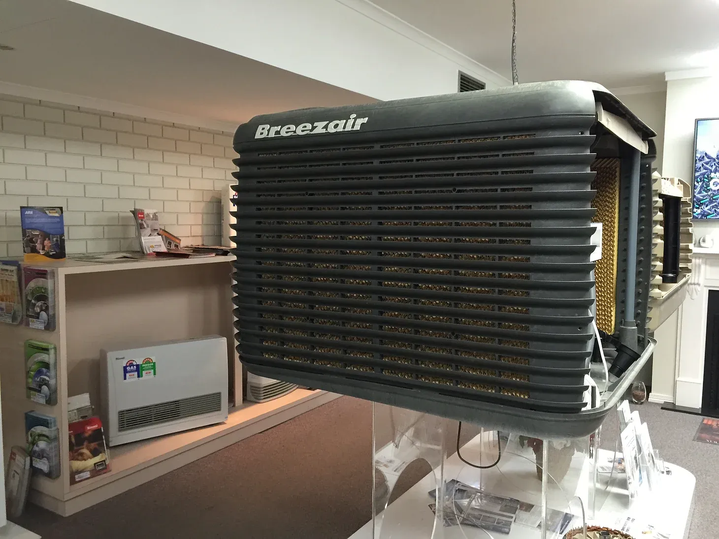 breezair air conditioning unit on display at dwr services in mildura